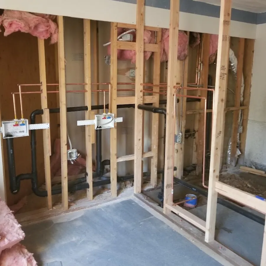 Copper pipe rough-in and plumbing installation in Folsom